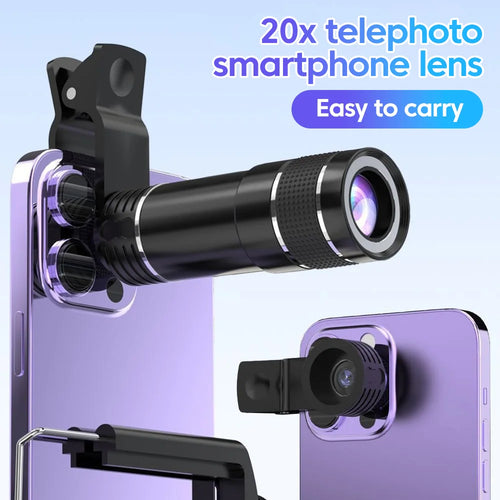20x Mobile Phone External Telephoto Lens Kit Portable Design With Lens Clip HD External Zoom Camera Lens For Concert Shooting 