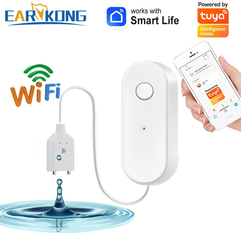 Detecteur de Fuite d'Eau WiFi Intelligent - Alerte Instantanee sur Smartphone