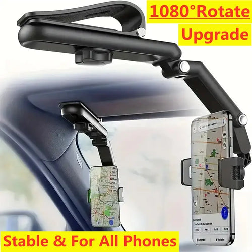 DriveView Visor Mount — 360° Hands-Free Phone Access