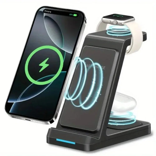 Wireless Charger Stand 3 in 1 Fast Charging Station for iPhone 16 15 14 13 12 Pro Max  iWatch 10/9/8/7/6/5/4/3 Airpods 4/3/2/