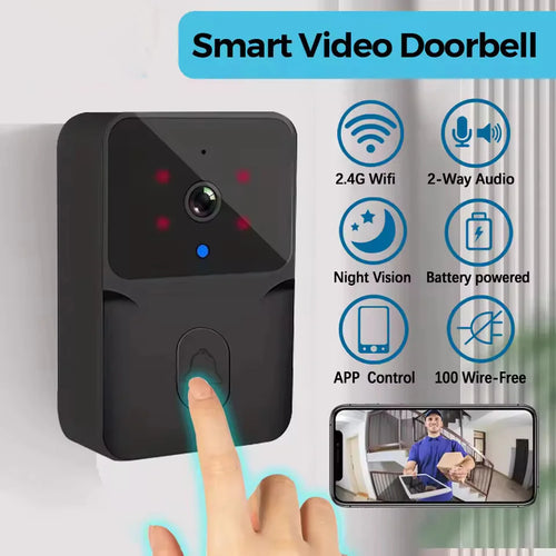 Sonnette Vidéo WiFi – Interphone Bidirectionnel & Vision Nocturne