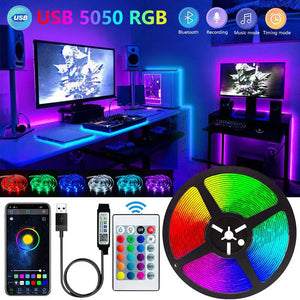 Ruban LED Bluetooth SMD 5050 – Réactif Musique TV & Gaming